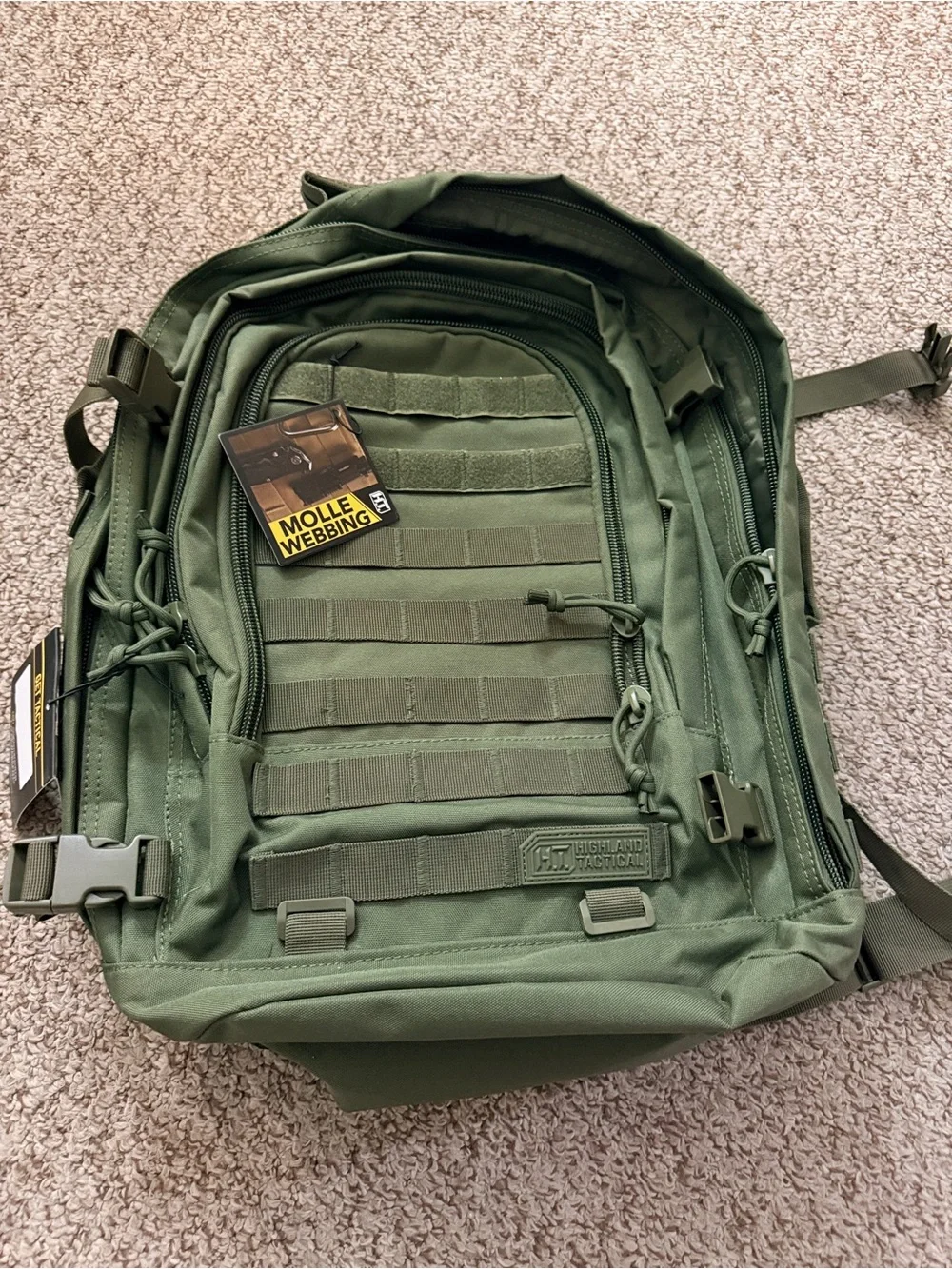 Durable MOLLE Tactical Backpack for Men - Olive Green